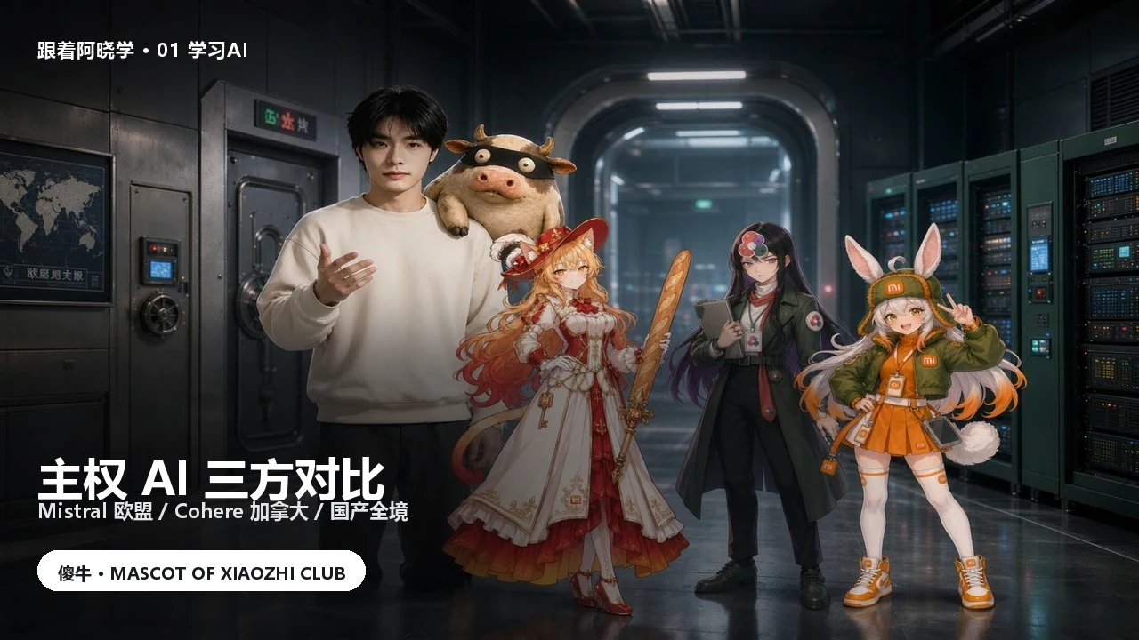 第三十七章 · 主权 AI 三方对比：Mistral 欧盟 / Cohere 加拿大 / 国产全境